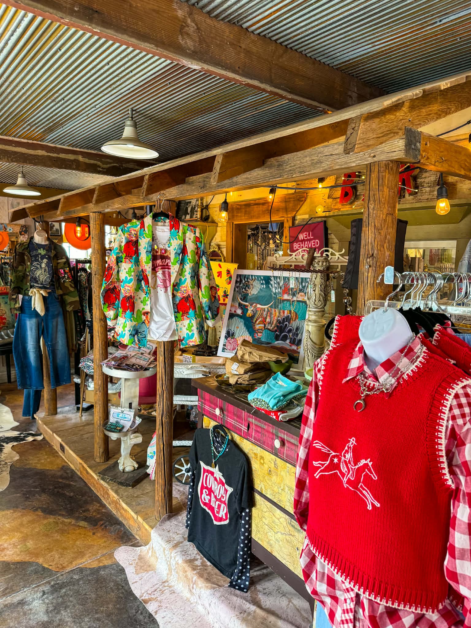 Handpicked statement pieces and curated western fashion on display