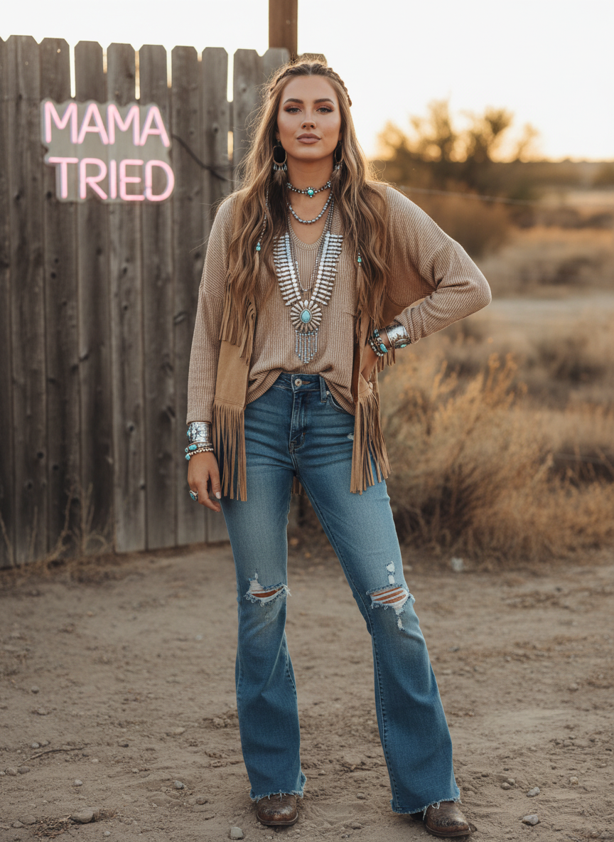 Brown Long Sleeve Ribbed Top