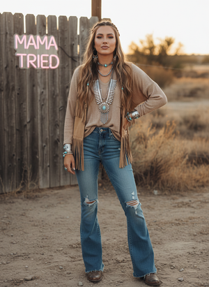 Brown Long Sleeve Ribbed Top