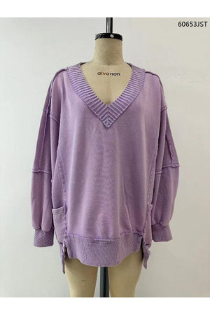 Lavender Everyday V-Neck Sweatshirt