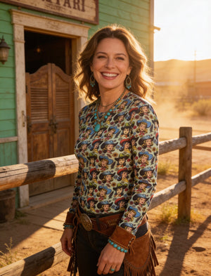 Vintage Cowgirl Mesh Top