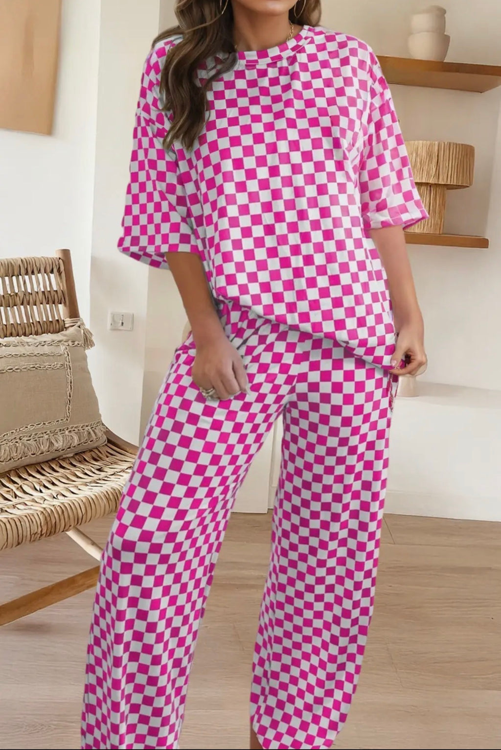 Pink Checkered Everyday Set