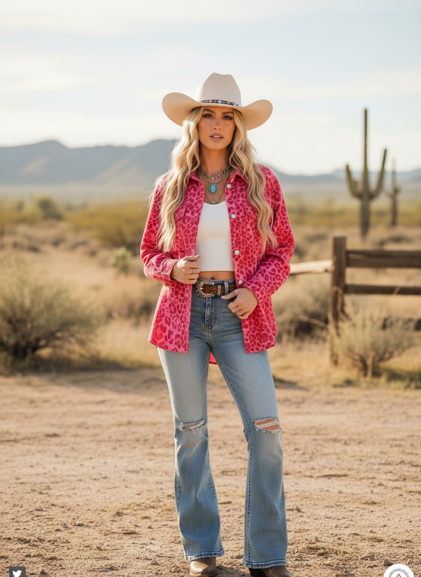 Pink Cheetah Shacket