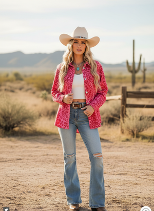 Pink Cheetah Shacket