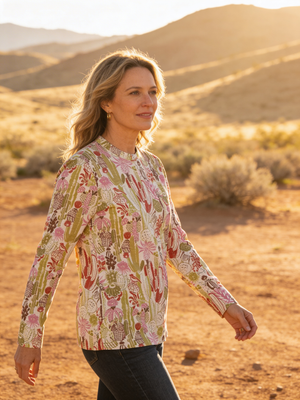 Colored Cactus Mesh Top