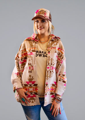 Oversized Western Aztec Jacket