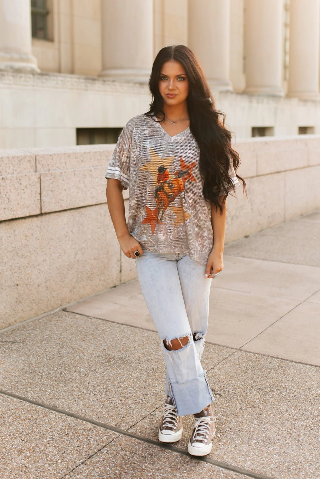 Mossy Oak V-Neck Jersey Top